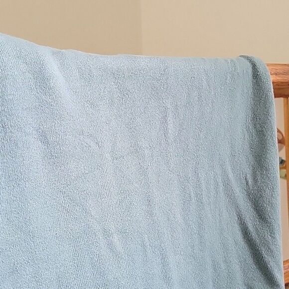 Ann Taylor Blue Cotton Blend Sweater Pointelle Yoke Large Petite - Picture 9 of 9